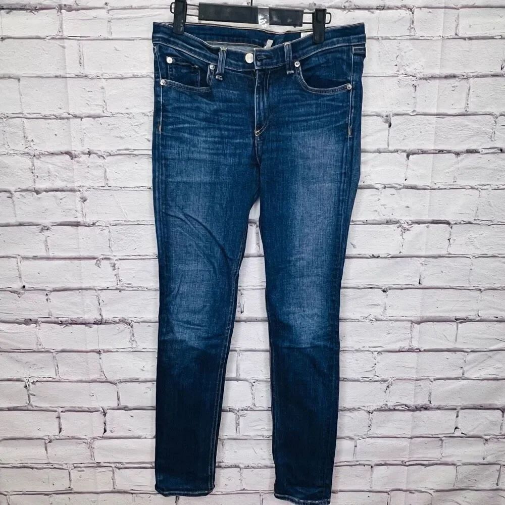 Rag & Bone Womens Blue W1502K520 Preston Stretch Mid-Rise Skinny Jeans 29